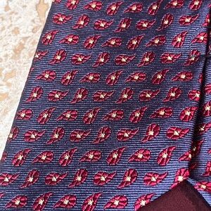 Equestrian Firenze Red Paisley On Navy Silk Necktie